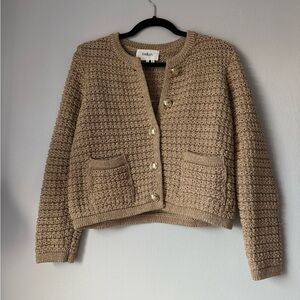 Ba&sh Gold Knit Cardigan SZ M